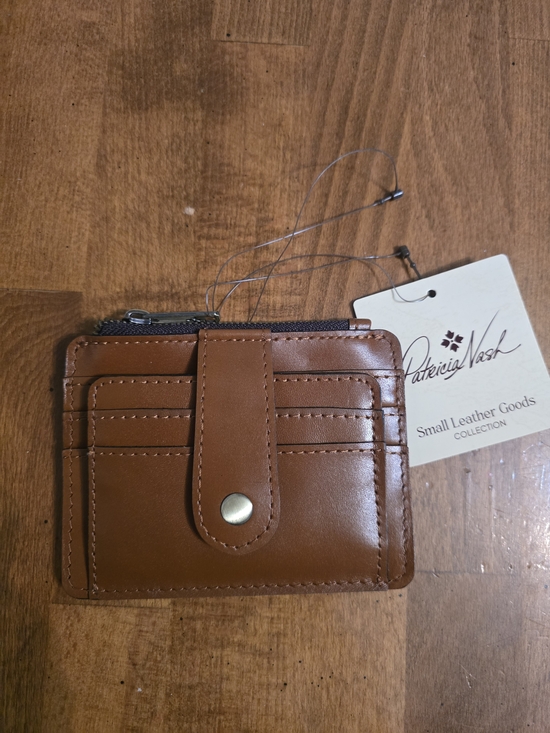 Patricia Nash Handbags - Patricia Nash Brown Leather Card Wallet with Snap and Zipper